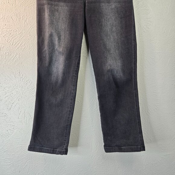 Spanx Straight Leg  Jean XL Faded Black Denim High Rise Pull On Casual Stretchy - Picture 6 of 12